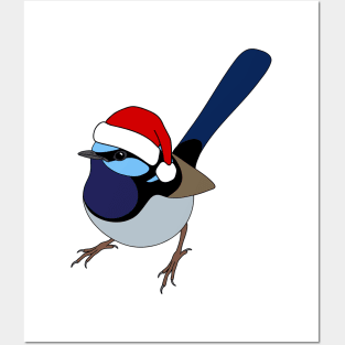 Superb Fairy Wren Christmas Posters and Art